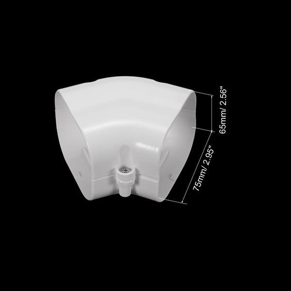 PVC Decorative Air Conditioner Line Cover 2.95"Wx2.56"H 45Degree Elbow